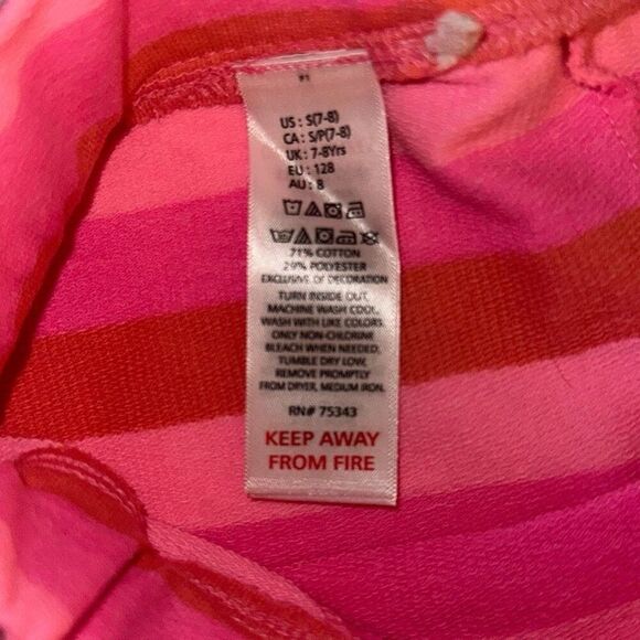 *New* Tommy Bahama White Pink Flamingo Top & Striped Shorts Set Girls M/S - Picture 5 of 9